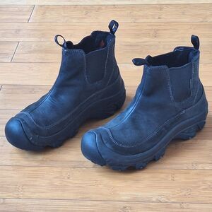 KEEN Anchorage III Waterproof Boot Black Full Grain Leather Size 8.5 Men's EUC